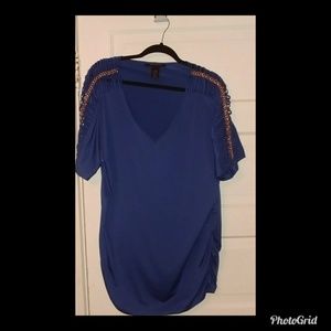 Ashley stewart royal blue sexy shirt size 22/24